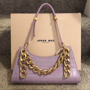 Authentic Apede Mod Purple Croc Froggy + Gold Chain